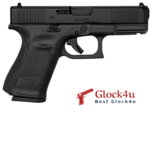 Glock 19 Gen5 9mm pistol, compact model, side view