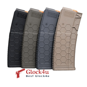 Hexmag AR-15 30-round magazine, featuring a durable polymer design with anti-slip texture for reliable handling and feeding.