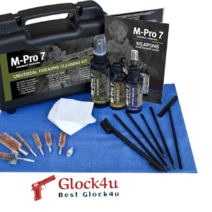 M-Pro 7 Gun Cleaning Kit with various cleaning supplies and tools